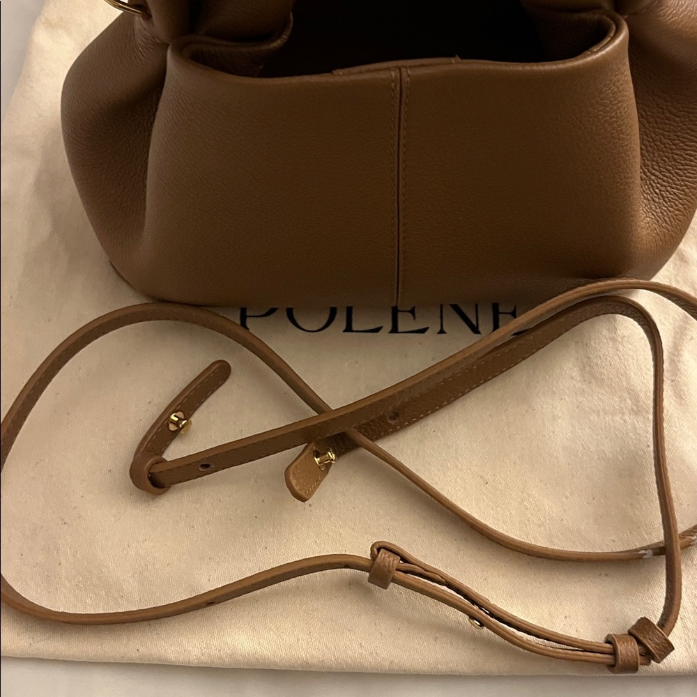 Polène Numéro Neuf Mini textured leather handbag in brown - Picture 6 of 6